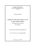 luận văn: NGHIÊN CỨU MỘT SỐ KỸ THUẬT LẤY TIN TỰ ĐỘNG TRÊN INTERNET
