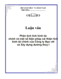 Luận văn: Phân tích tình hình tài chính và một số biện pháp cải thiện tình hình tài chính của Công ty Nạo vét và Xây dựng đường thủy I