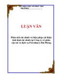 LUẬN VĂN: Phân tích tài chính và biện pháp cải thiện tình hình tài chính tại Công ty cổ phần vận tải và dịch vụ Petrolimex Hải Phòng