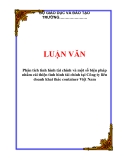 Luận văn về Phân tích tình hình tài chính và một số biện pháp nhằm cải thiện tình hình tài chính tại Công ty liên doanh khai thác container Việt Nam