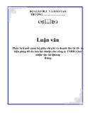 Luận văn: Phân tích mối quan hệ giữa chi phí và doanh thu từ đó ra biện pháp tối đa hóa lợi nhuận cho công ty TNHH Giao nhận vận tải Quang Hưng