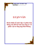 LUẬN VĂN: Hoàn thiện tổ chức lập và phân tích Bảng cân đối kế toán tại công ty Cổ phần vật tư tổng hợp Hải Phòng