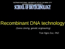 Molecular Biotechnology-Lession 2: Recombinant DNA technology