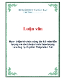 Luận văn đề tài : Hoàn thiện tổ chức công tác kế toán tiền lương và các khoản trích theo lương tại công ty cổ phần Thép Miền Bắc