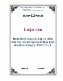 Luận văn kế toán mẫu : Hoàn thiện công tác Lập và phân tích Báo cáo kết quả hoạt động kinh doanh tại Công ty TNHH 2 – 9