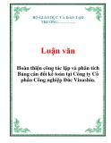 Luận văn: Hoàn thiện công tác lập và phân tích Bảng cân đối kế toán tại Công ty Cổ phần Công nghiệp Đúc Vinashin