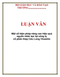  LUẬN VĂN: Một số biện pháp nâng cao hiệu quả nguồn nhân lực tại công ty cổ phần thép Cửu Long Vinashin