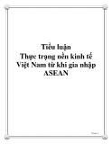 Tiểu luận Thực trạng nền kinh tế Việt Nam từ khi gia nhập ASEAN  