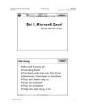Microsoft Excel những thao tác cơ bản