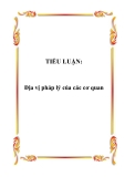 TIỂU LUẬN:  Địa vị pháp lý của các cơ quan