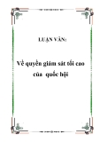 LUẬN VĂN:  Về quyền giám sát tối cao của quốc hội