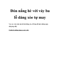 Đón nắng hè với váy ba lỗ dáng xòe tự may
