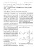 Báo cáo Y học: Steady-state kinetics of the glutaminase reaction of CTP synthase from Lactococcus lactis The role of the allosteric activator GTP in coupling between glutamine hydrolysis and CTP synthesis