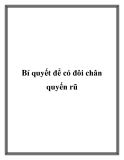 Bí quyết để có đôi chân quyến rũ