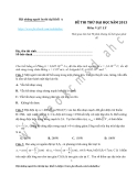 ĐỀ THI THỬ ĐẠI HỌC NĂM 2013 Môn: VẬT LÝ