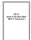 Đề tài Quản lý hệ giám Định BHYT Thanh Hoá