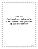 Luận văn TỐI ƯU HOÁ QUY TRÌNH XỬ LÝ NƯỚC THẢI DỆT NHUỘM BẰNG HỆ XÚC TÁC FENTON