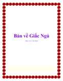 Bàn luận về Giấc Ngủ