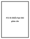 4 lý do khiến bạn khó giảm cân