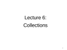 Lecture 6: Collections