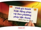 Tính giá thành hoạt động phục vụ theo phương pháp bậc thang