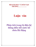 Luận văn đề tài :Phân tích trang bị điện hệ thống điều tiết nước hồ chứa Hà Động