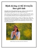 Bệnh dị ứng có thể di truyền theo giới tính