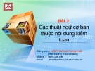 Bài 3 Các thuật ngữ cơ bản thuộc nội dung kiểm toán