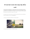 10 câu hỏi trước khi chọn địa điểm cưới