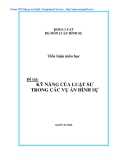 tiểu luận: kỹ năng của luật sư trong các vụ án hình sự