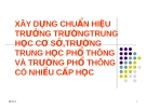 Nghiên cứu khoa học: Xây dựng chuẩn hiệu trưởng trường THCS, trường THPT và trường THPT có nhiều cấp