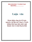 Luận văn: Hoàn thiện công tác kế toán nguyên vật liệu tại Công ty Trách nhiệm hữu hạn nhà nước một thành viên Cơ khí Duyên Hải