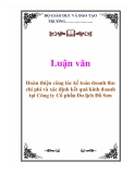 Luận văn ngành kế toán : Hoàn thiện công tác kế toán doanh thu chi phí và xác định kết quả kinh doanh tại Công ty Cổ phần Du lịch Đồ Sơn