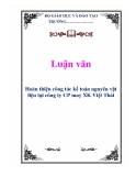 Luận văn: Hoàn thiện công tác kế toán nguyên vật liệu tại công ty CP may XK Việt Thái