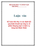 Luận văn: Kế toán tiêu thụ và xác định kết quả kinh doanh tại công ty cổ phần thƣơng mại và dịch vụ hàng hải Bình Minh