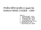 PHẦN MỀM QUẢN LÍ quan hệ KHÁCH HÀNG VTIGER - CRM.