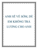 ANH SẼ VỀ SỚM, DÙ EM KHÔNG TRẢ LƯƠNG CHO ANH