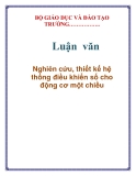 Luận văn: Nghiên cứu, thiết kế hệ thống điều khiển số cho động cơ một chiều