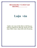 Luận văn:  Nghiên cứu trang bị điện điện tử, thiết lập quy trình bảo dƣỡng sửa chữa dây chuyền sản xuất nhựa 50KK công ty nhựa thiếu niên tiền phong