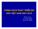 Chính sách phát triển bò sữa ở Việt Nam  năm 2001-2010