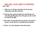 Bài giảng: HÓA HỌC ACID AMIN VÀ  PROTEIN