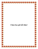 Chưa bao giờ kết thúc!