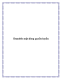 Truyện ngắn Danuble một dòng quyến luyến