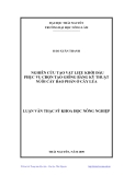 luận văn: NGHIÊN CỨU TẠO VẬT LIỆU KHỞI ĐẦU PHỤC VỤ CHỌN TẠO GIỐNG BẰNG KỸ THUẬT NUÔI CẤY BAO PHẤN Ở CÂY LÚA