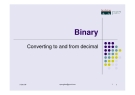 Binary Converting to and from decimal