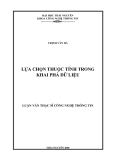 luận văn: LỰA CHỌN THUỘC TÍNH TRONG KHAI PHÁ DỮ LIỆU