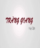 Phân tích bài thơ Tràng giang của Huy Cận