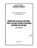 báo cáo: NGHIÊN CỨU CÁC DỊCH VỤ BÁN BUÔN, BÁN LR=Ẻ CỦA MỘT SỐ NƯỚC VÀ KHẢ NĂNG VẬN DỤNG VÀO VIỆT NAM