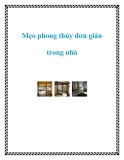 Mẹo phong thủy đơn giản trong nhà