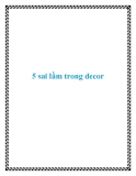 5 sai lầm trong decor